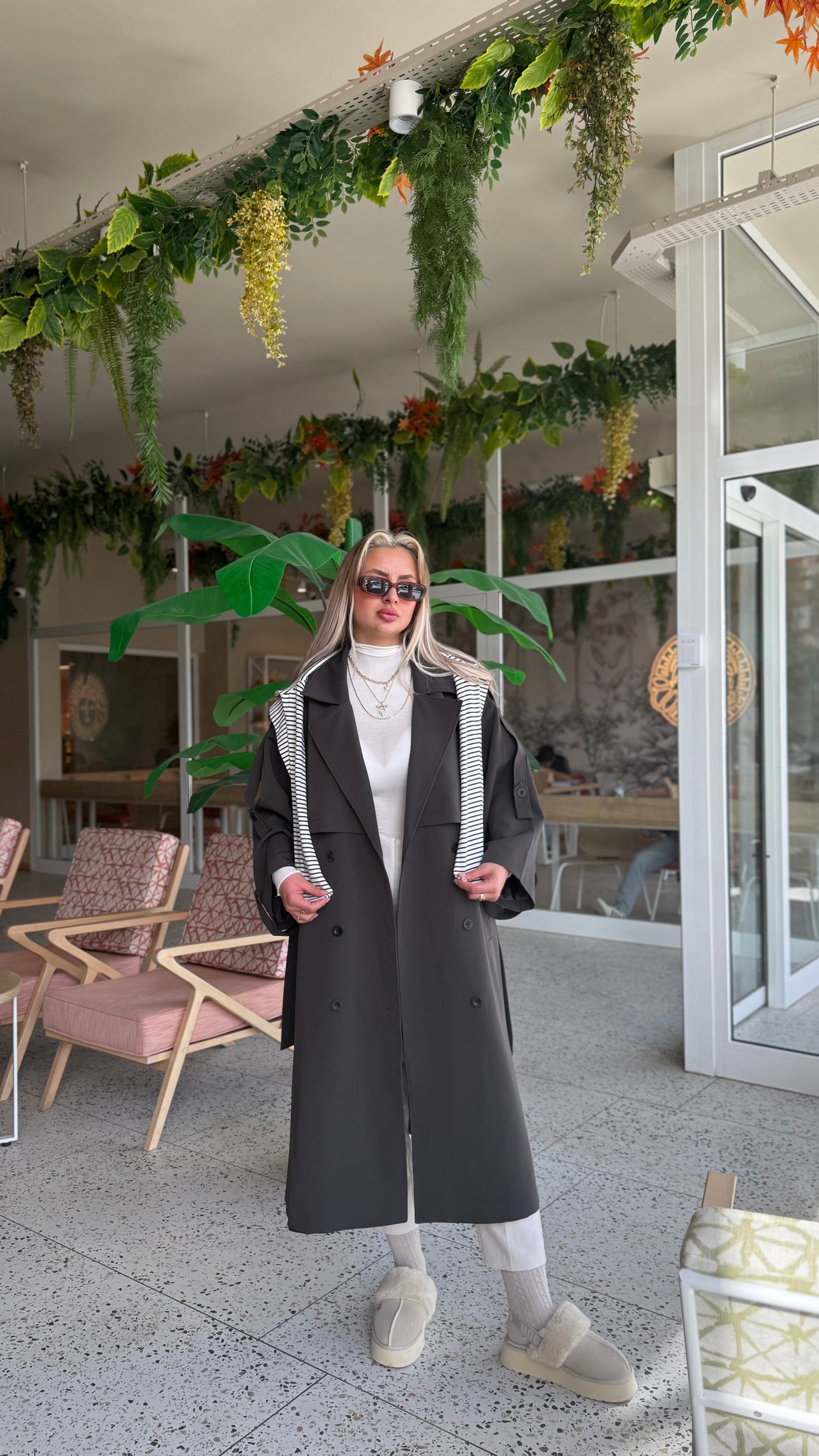 PREMIUM ACI KAHVE ASTARLI UZUN TRENÇKOT