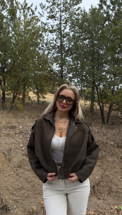 ZR VİRAL SÜET HAKİ BOMBER CEKET