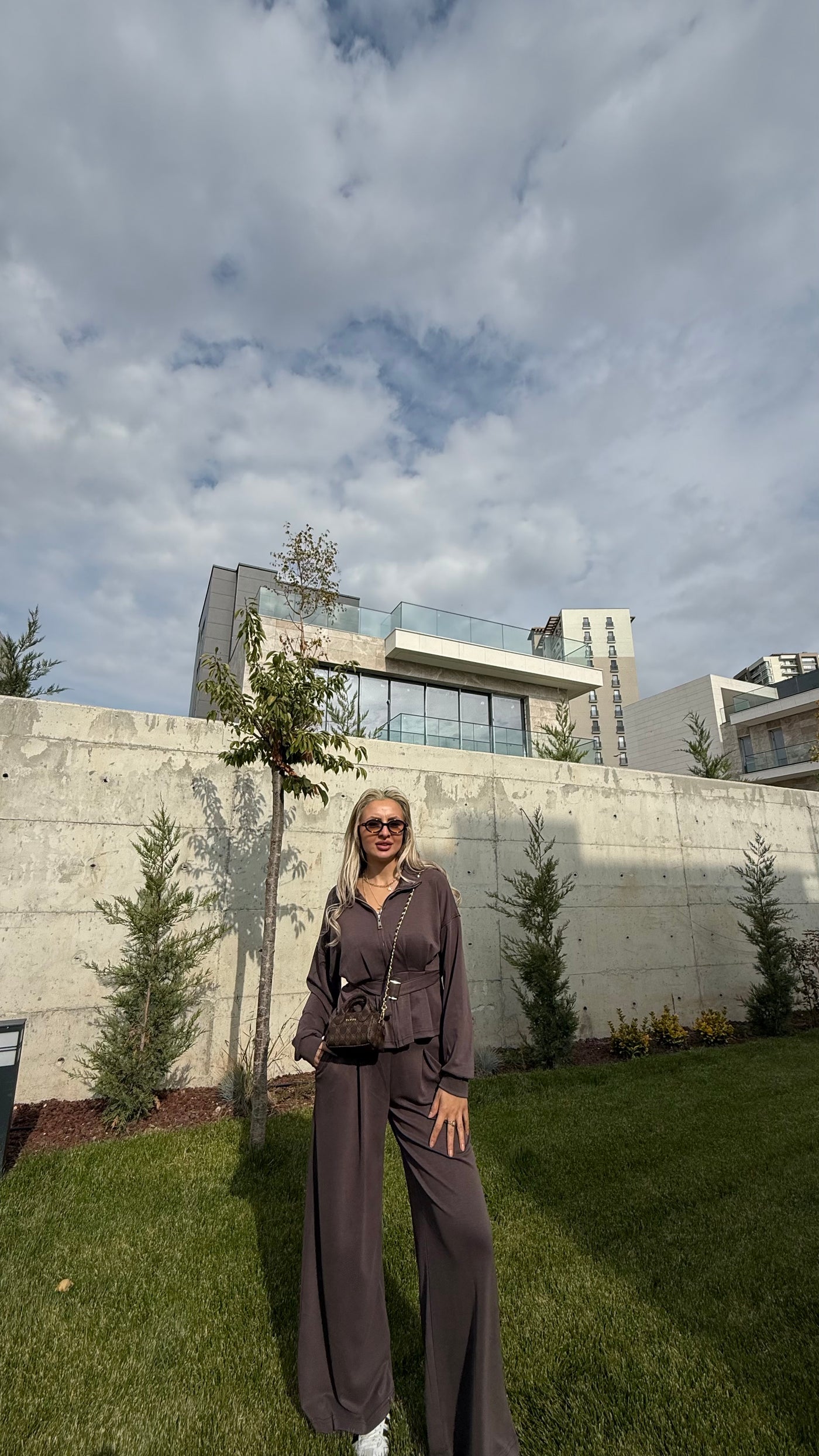 VİRAL MODAL KUMAŞ KAHVE CEKET TAKIM