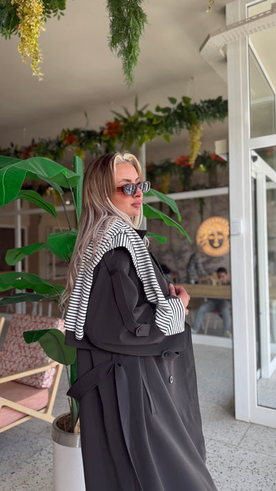 PREMIUM ACI KAHVE ASTARLI UZUN TRENÇKOT