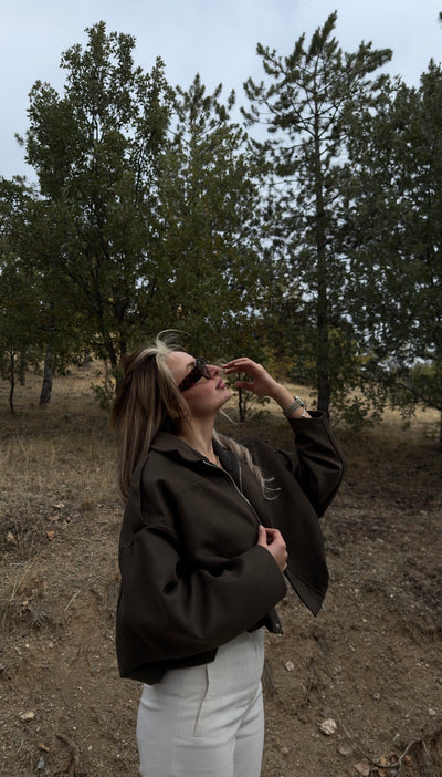 ZR VİRAL SÜET HAKİ BOMBER CEKET