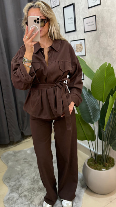 PREMIUM GABAR KUMAŞ KAHVE TAKIM