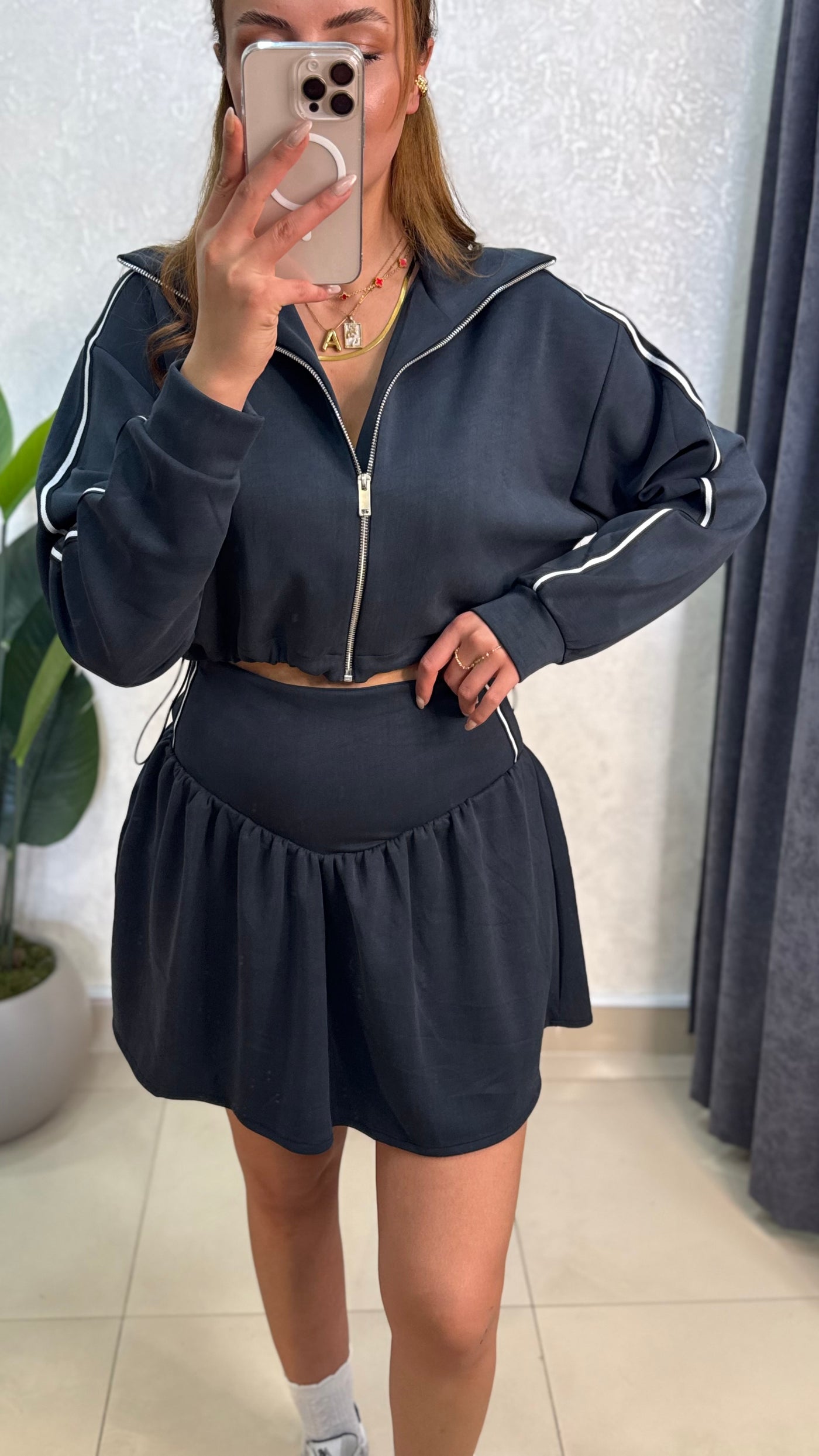 Oysh MODAL KUMAŞ FÜME ETEK İÇİ ŞORTLU TAKIM