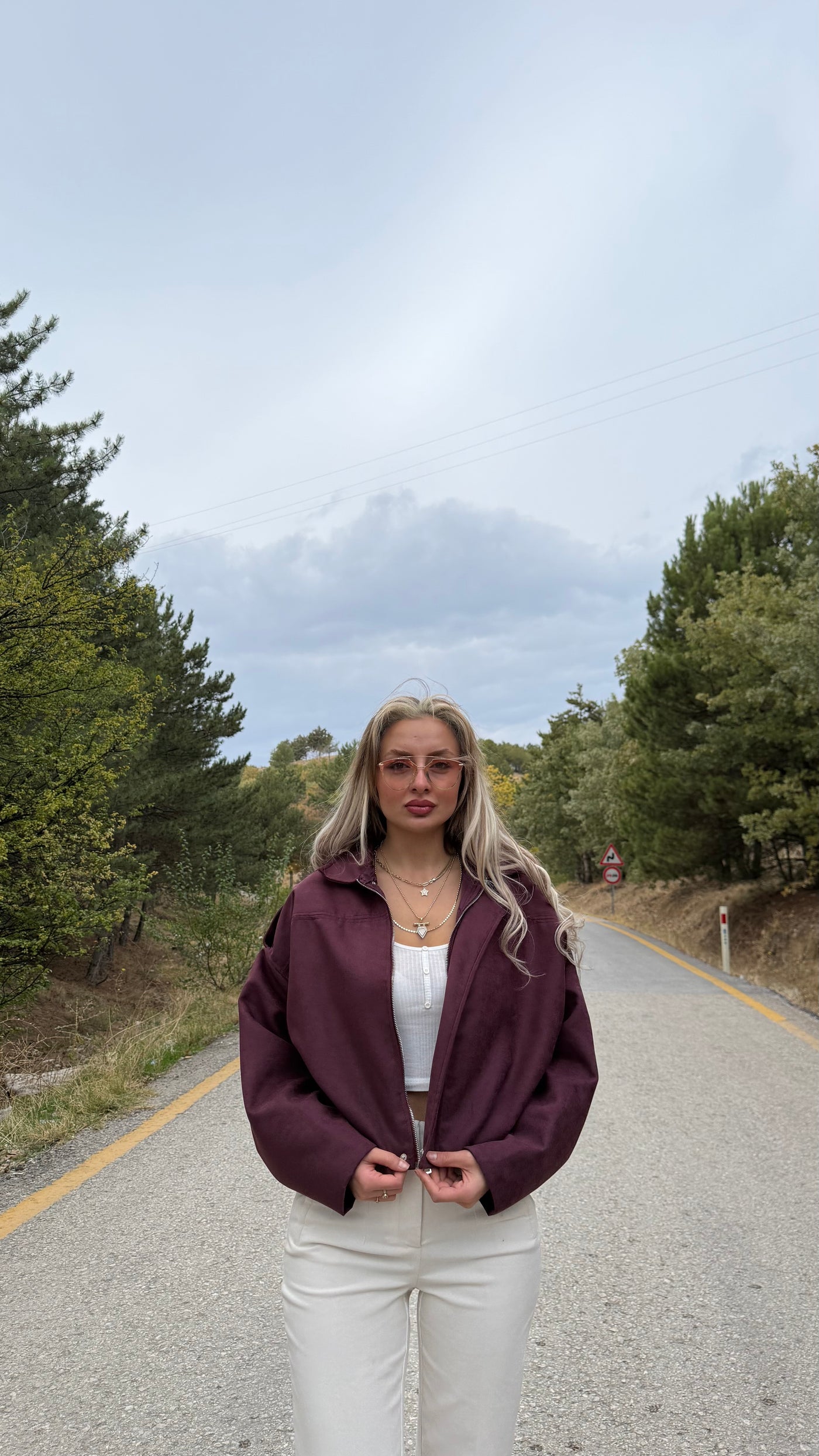 ZR VİRAL SÜET BORDO BOMBER CEKET