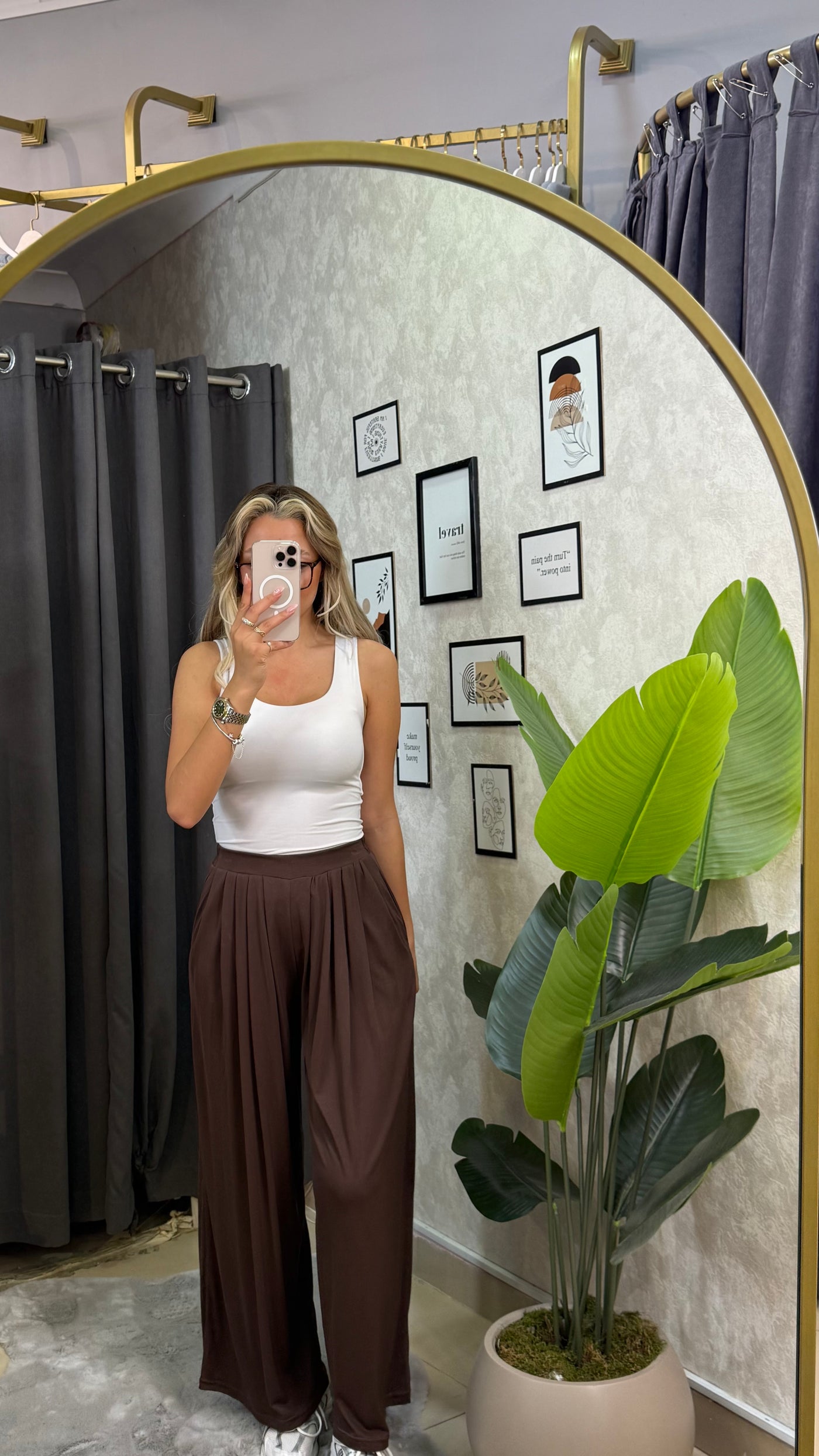 MODAL BEL LASTİKLİ PİLELİ BOL PAÇA PALAZZO