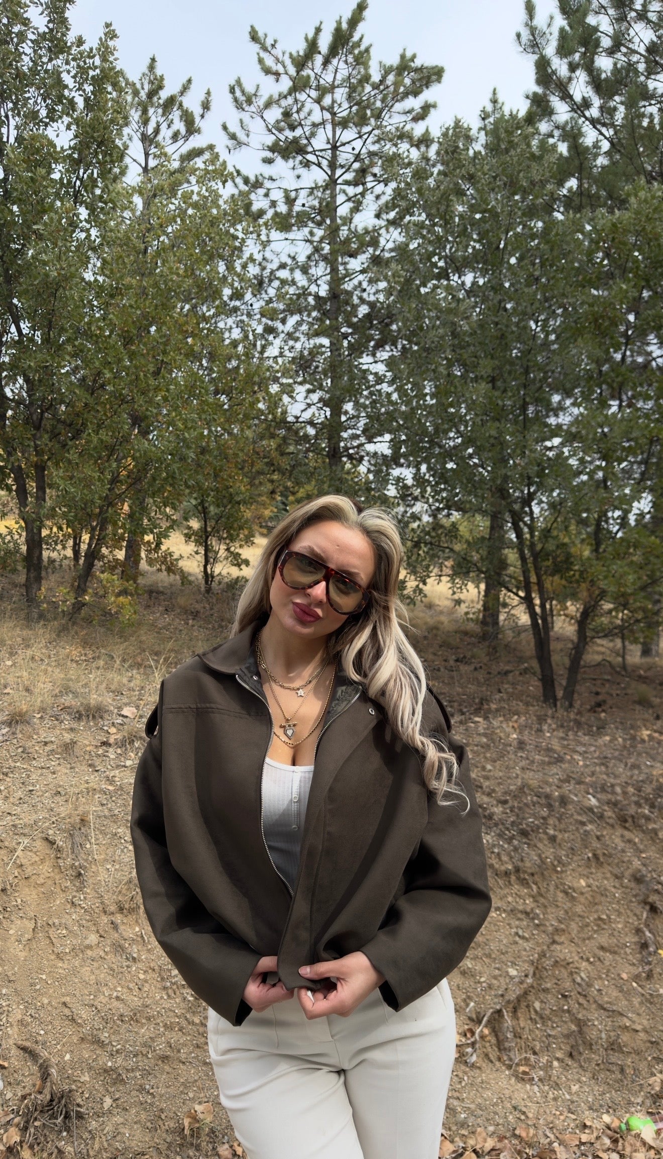 ZR VİRAL SÜET HAKİ BOMBER CEKET