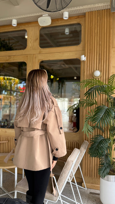 PREMIUM CAMEL KISA ASTARLI TRENÇKOT