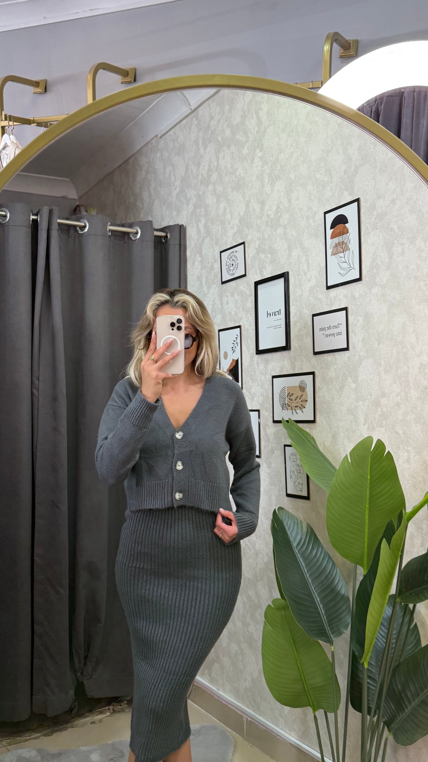 HIRKALI GRİ TRİKO ELBİSE