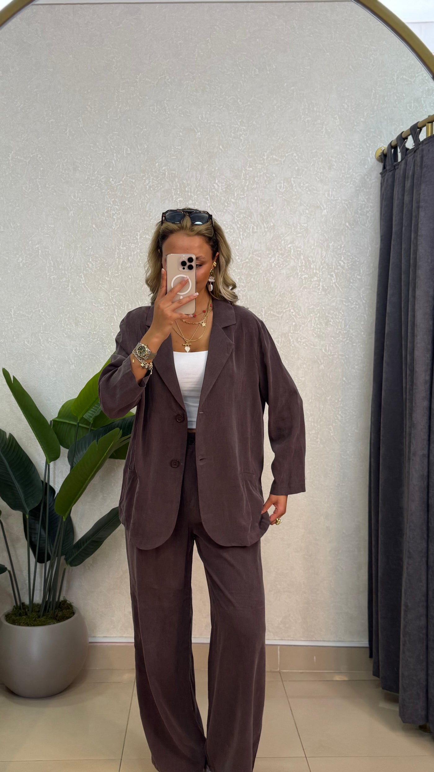 PREMIUM TENSEL KUMAŞ CEKET PALAZZO TAKIM