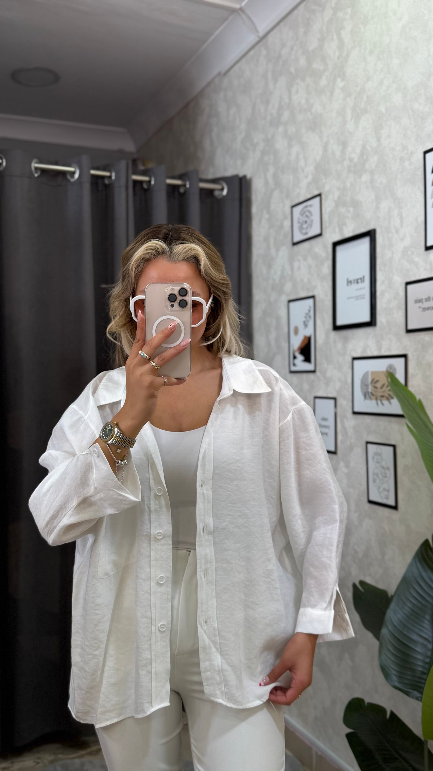 TENSEL OVERSIZE BEYAZ GÖMLEK