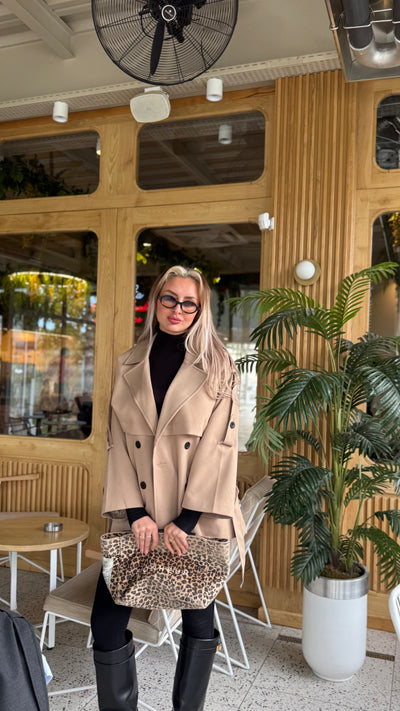 PREMIUM CAMEL KISA ASTARLI TRENÇKOT