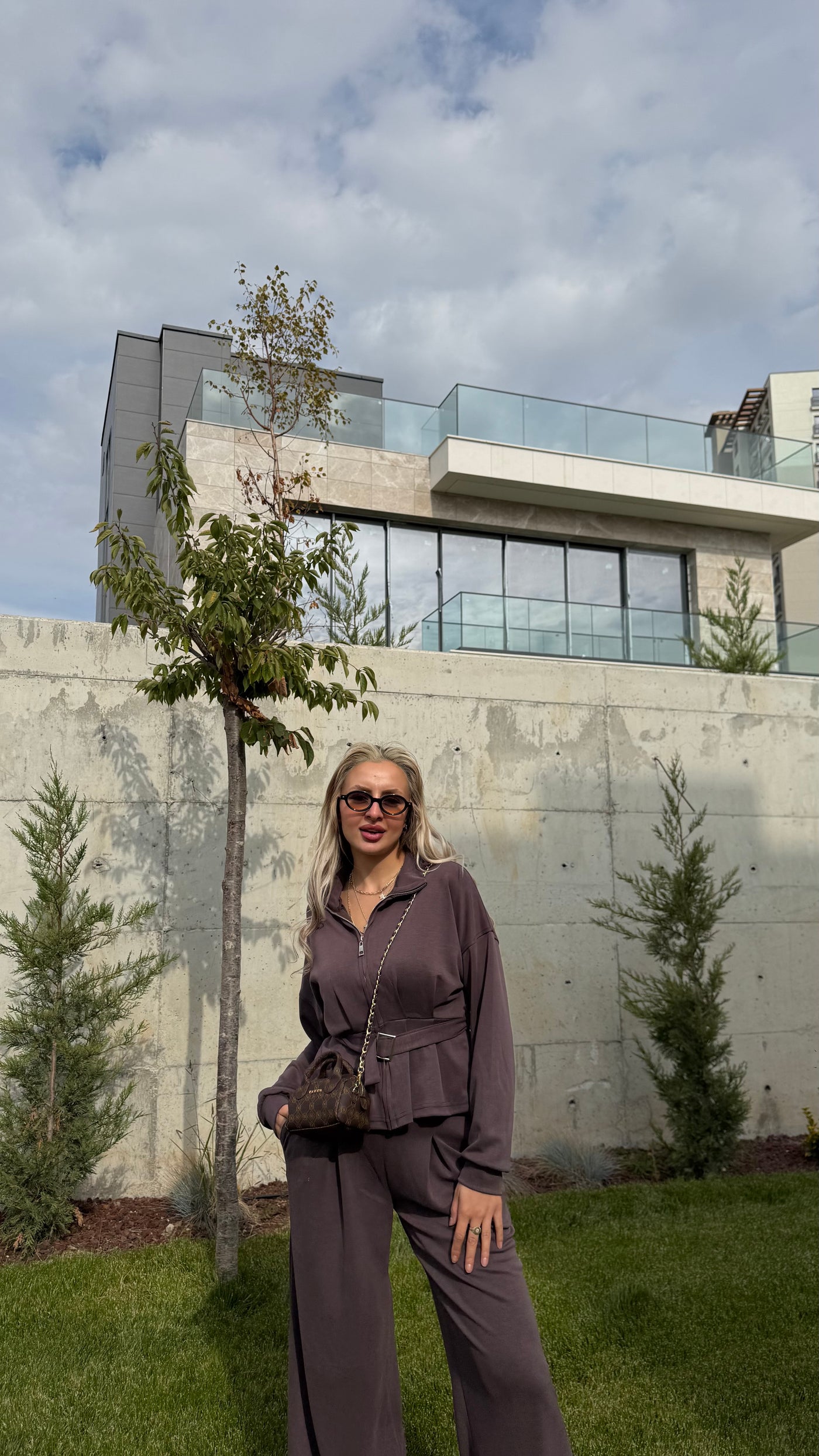 VİRAL MODAL KUMAŞ KAHVE CEKET TAKIM