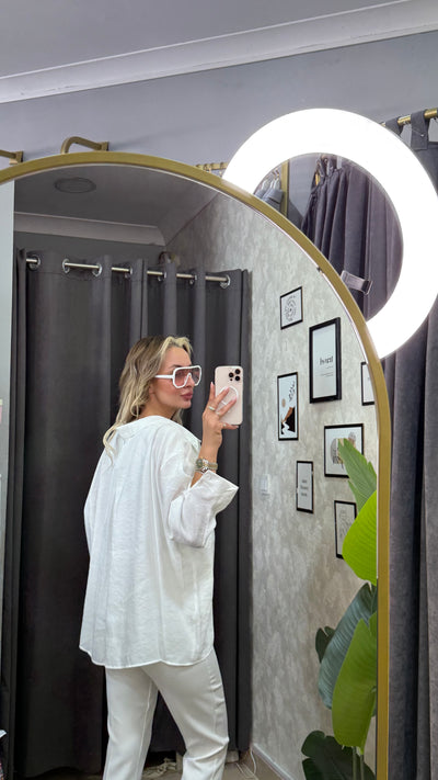 TENSEL OVERSIZE BEYAZ GÖMLEK