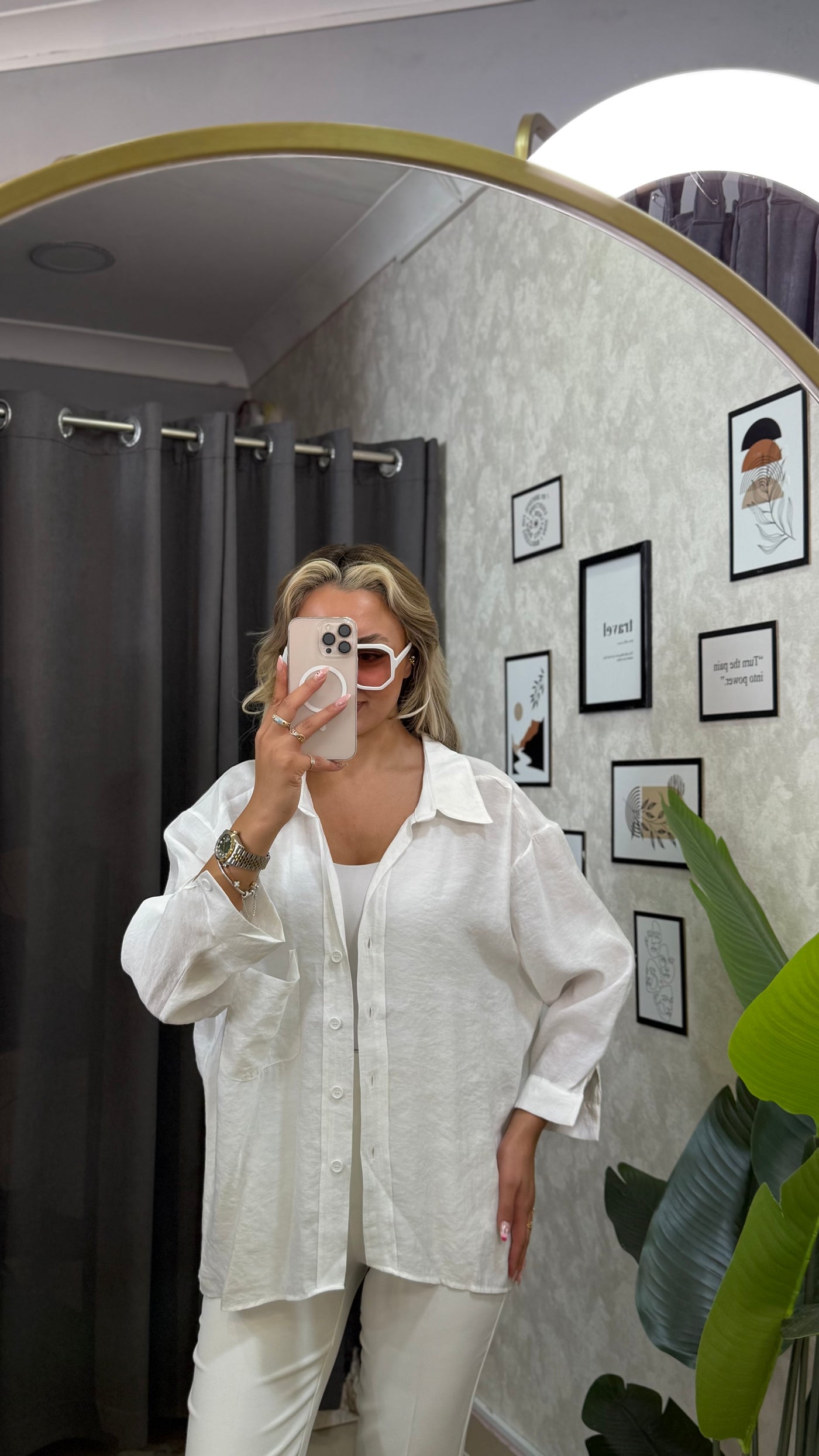 TENSEL OVERSIZE BEYAZ GÖMLEK