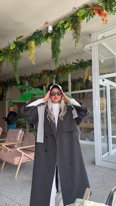 PREMIUM ACI KAHVE ASTARLI UZUN TRENÇKOT